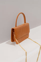 - Handbag Croco - Caramel